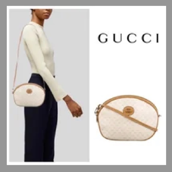 Gucci Handbags - Vintage Gucci Micro GG Coated Canvas Cream Crossbody Bag